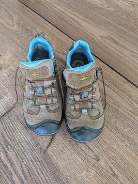 Keen Durand Women's Brown/Blue Waterproof Hiking Shoe Boot Size 9